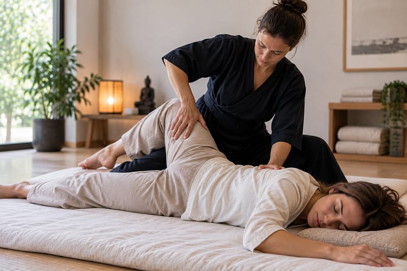 Image représentant une prestation de shiatsu de détente et de rééquilibrage au centre de bien-être 6Dimensions